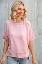 Load image into Gallery viewer, Look My Way Blush Hi-Lo French Terry Outseam Pullover