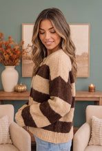 Load image into Gallery viewer, Potluck Cozy Stripe Button Front Cardigan