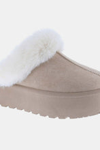 Load image into Gallery viewer, Thick Bottom Fur Trim Snow Slippers in Taupe