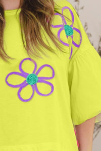 Flower Embroidery Detail Top