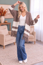 Load image into Gallery viewer, Borrow my Sweater Fringe Cardigan in Mocha