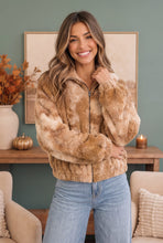 Load image into Gallery viewer, Homecoming Faux Fur Zip Up Jacket