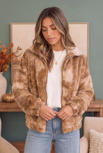 Load image into Gallery viewer, Homecoming Faux Fur Zip Up Jacket
