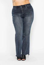 Load image into Gallery viewer, JUDY BLUE Button Fly Hem Destroy Straight Jeans