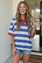 Load image into Gallery viewer, Stripe Patriotic Multi Media Mix Top