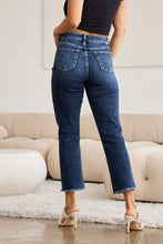 Load image into Gallery viewer, RFM "Dylan" Tummy Control Distressed High Waist Straight Leg Cropped Raw Hem Jeans