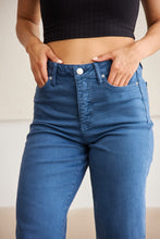 Load image into Gallery viewer, RFM "Chloe" Tummy Control High Waist Cropped Wide Leg Raw Hem Jeans in Blue Slate