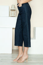 Load image into Gallery viewer, JUDY BLUE Side Seam Braid Detail Crop Wide Leg Jeans