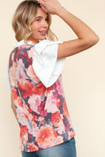 Load image into Gallery viewer, You Got This Floral Hacci TwoFer Short Ruffle Sleeve Blouse