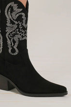 Load image into Gallery viewer, Rhinestone Detail Point Toe Boots