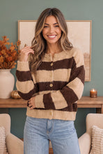 Load image into Gallery viewer, Potluck Cozy Stripe Button Front Cardigan