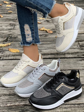 Load image into Gallery viewer, Lace-Up Rhinestone Wedge Sneakers (multiple color options)