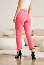 Load image into Gallery viewer, RFM "Dylan" Tummy Control High Waist Straight Leg Cropped Raw Hem Jeans in Sunkissed