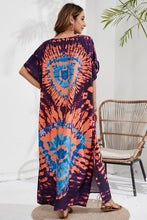 Load image into Gallery viewer, Slit Printed V-Neck Short Sleeve Cover Up (multiple prints/color options)
