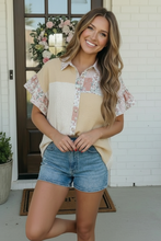 Load image into Gallery viewer, Pretty Patchwork Floral Button Down Top