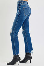 Load image into Gallery viewer, RISEN High Rise Distressed Crop Straight Jeans