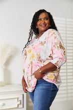 Load image into Gallery viewer, Floral Round Neck Three-Quarter Sleeve Top
