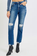 Load image into Gallery viewer, RISEN High Rise Distressed Crop Straight Jeans