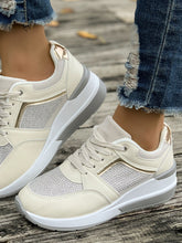 Load image into Gallery viewer, Lace-Up Rhinestone Wedge Sneakers (multiple color options)