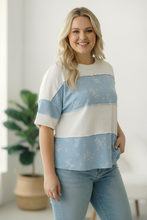 Load image into Gallery viewer, Violets are Blue Colorblock Top