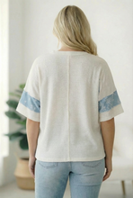 Load image into Gallery viewer, Violets are Blue Colorblock Top