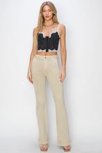 Load image into Gallery viewer, RISEN High Rise Side Slit Cargo Bootcut Jeans