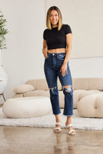 Load image into Gallery viewer, RFM "Dylan" Tummy Control Distressed High Waist Straight Leg Cropped Raw Hem Jeans