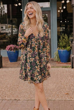 Load image into Gallery viewer, Forest Blooms Long Sleeve Mini Dress