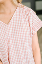 Load image into Gallery viewer, A Different Side Of Me Gingham Blouse in Dusty Rose
