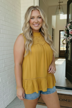 Load image into Gallery viewer, Golden Hour Lace Yoke Babydoll Top