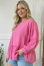 Load image into Gallery viewer, With Gentle Grace Pink Cotton Blouse
