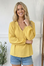 Load image into Gallery viewer, Sunny Side Up V Neck Blouse