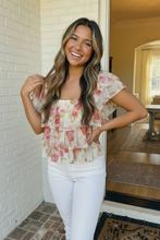 Load image into Gallery viewer, Ready with Ruffles Floral Mesh Top