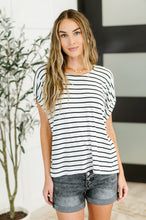 Load image into Gallery viewer, All Lined Up Dolman Sleeve Top in Black Ivory