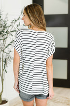 Load image into Gallery viewer, All Lined Up Dolman Sleeve Top in Black Ivory