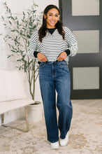 Load image into Gallery viewer, Almost Therapeutic Drop Shoulder Pullover in White and Black