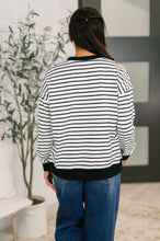 Load image into Gallery viewer, Almost Therapeutic Drop Shoulder Pullover in White and Black
