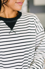 Load image into Gallery viewer, Almost Therapeutic Drop Shoulder Pullover in White and Black