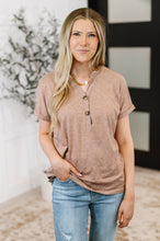 Load image into Gallery viewer, Almost There V-Neck Henley Top In Taupe