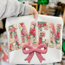 Load image into Gallery viewer, Amen in Stitches in White Graphic Sweatshirt