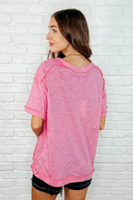 Load image into Gallery viewer, Basic Instinct Drop Shoulder V-Neck Tee in Pink