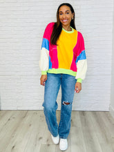 Load image into Gallery viewer, Blockbuster Color Block Pullover in Bright