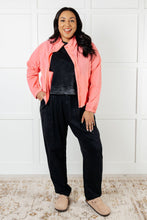 Load image into Gallery viewer, Fit Happens Nylon Tennis Jacket in Coral Rose
