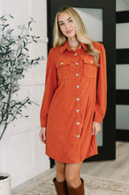 Load image into Gallery viewer, Clever in Corduroy Shirt Dress