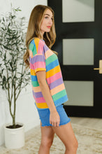 Load image into Gallery viewer, Color Theory Drop Shoulder Top in Blue, Yellow and Pink