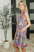 Load image into Gallery viewer, Coral Sands Collared Tank Dress in Light Floral Paisley