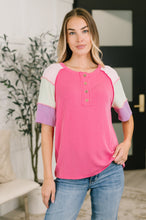 Load image into Gallery viewer, Cozy Collage Color Block Henley Top