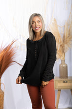Load image into Gallery viewer, Cozy & Warm Black Henley