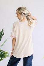 Load image into Gallery viewer, Cream Bloom Contrast Tee