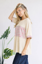 Load image into Gallery viewer, Cream Bloom Contrast Tee